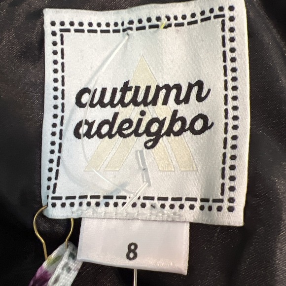 Autumn Adeigbo Black & White Dress Spaghetti Strap Adjustable Womens 8 NEW - Picture 8 of 12
